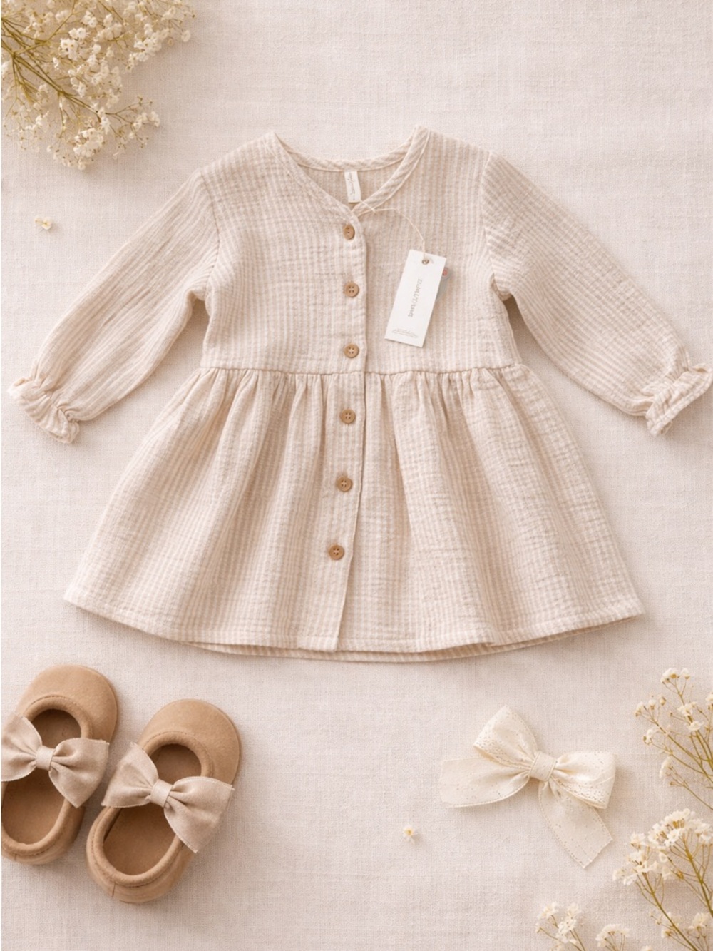 NWT Quincy Mae Gauze Dress 18-24M Organic Baby Girl
